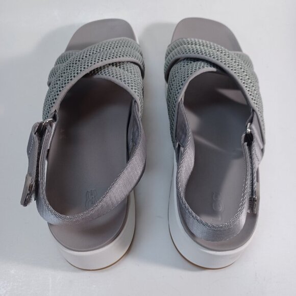 Ugg Nella Slingback Sandals Gray Mesh Strappy Criss Cross Wedge Womens 8 - Picture 13 of 16